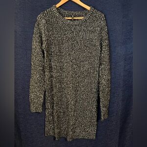 Poof! Black and White Knit Sweater Dress